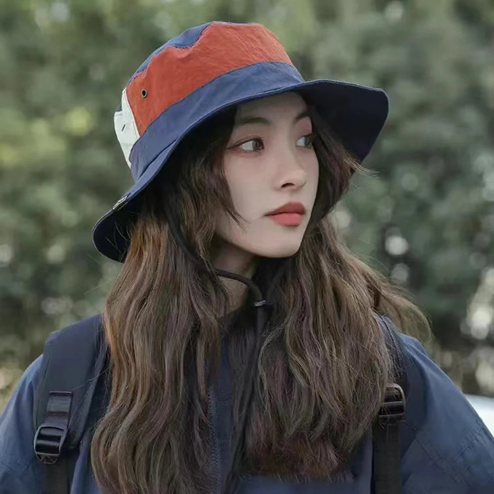 Sun Protection Wide Brim Bucket Hat Quick-dry Summer Man Women Anti-UV Caps Sun Protection Breathable Fisherman Hat Camping