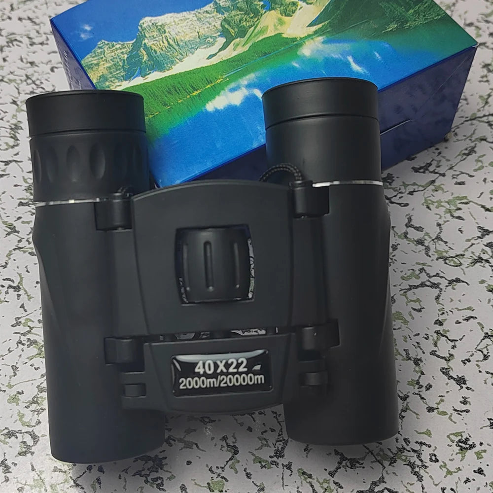 HD Binoculars with BAK4 FMC 40x22 2000M Long Range Folding Mini Telescope, Ideal for Hunting, Sports, Camping & Travel