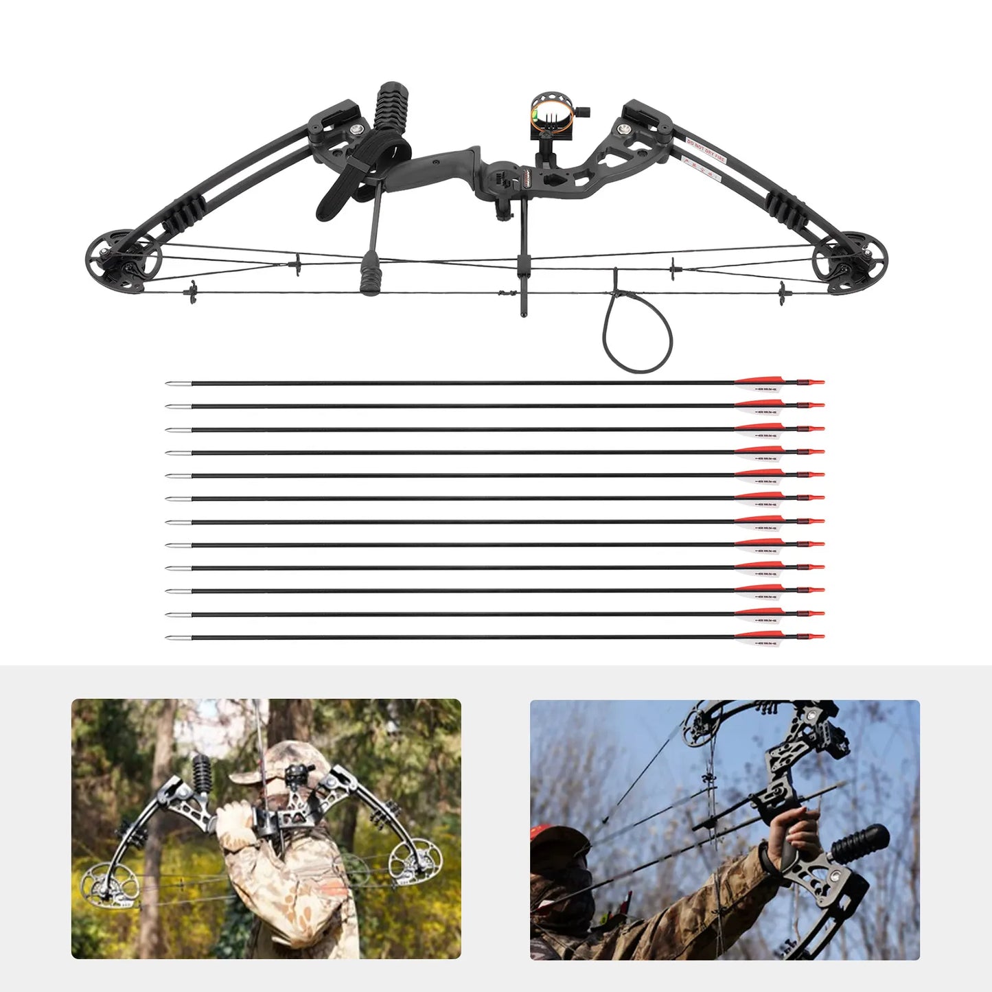 Compound Bow Archery Set Right Hand With Adjustable Draw Weight