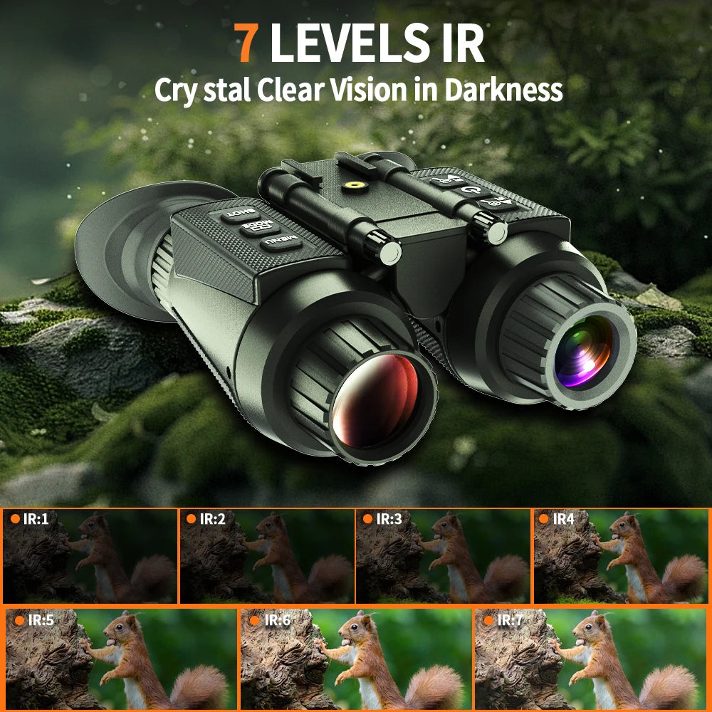 4K Head Mounted Night Vision Goggles And Binoculars For Outdoor Surveillance