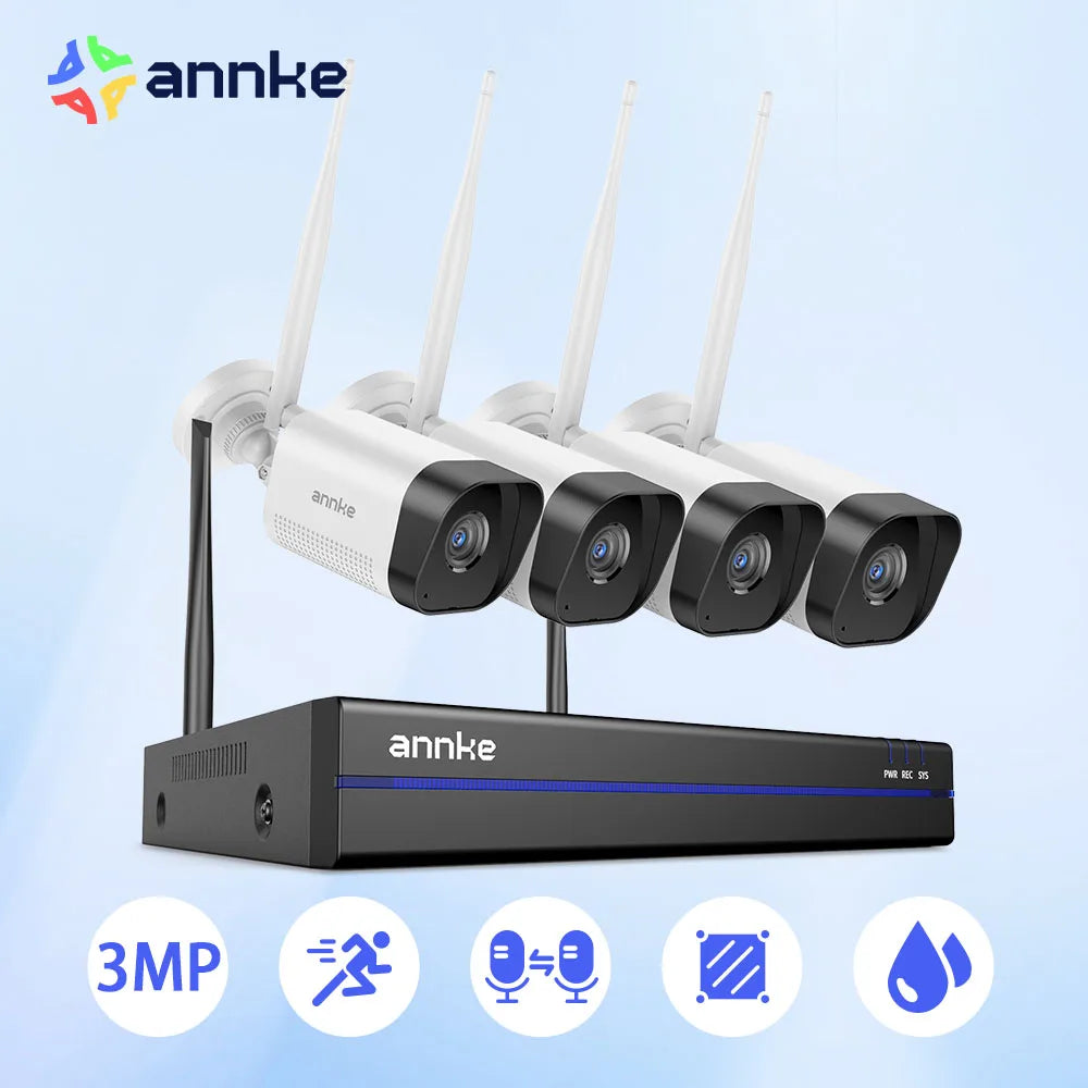 ANNKE Wireless Surveillance System With 5MP NVR And 3MP Cameras