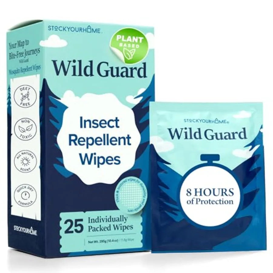 Wild Guard Mosquito Repellent Wipes Deet Free For Travel Use