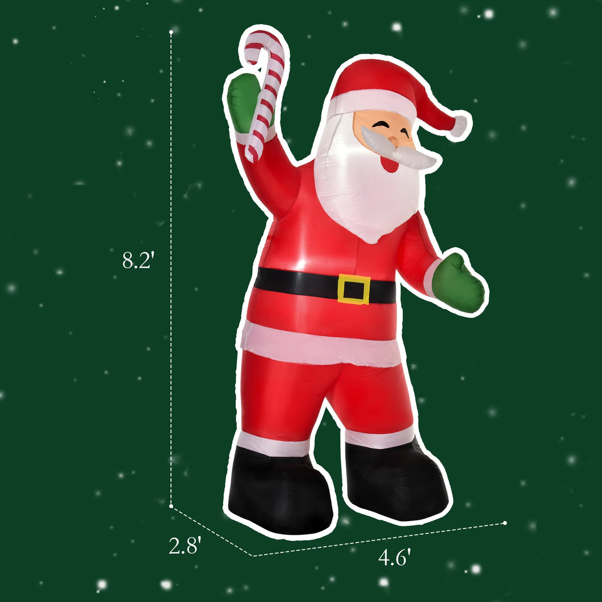 Homcom Christmas Inflatable Santa Claus Yard Decoration With Led Lights