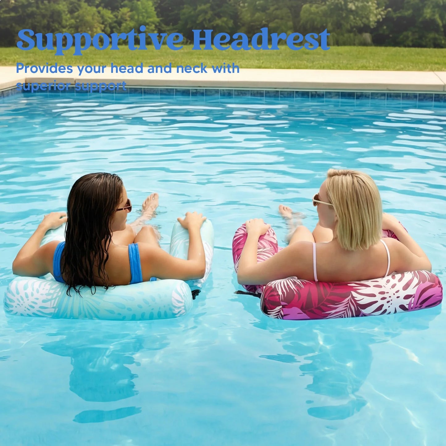 Inflatable Pool Floats Adult 2 Packs Floating Lounge Chairs for Adult Heavy Duty Floating Chair for Summer Water Party