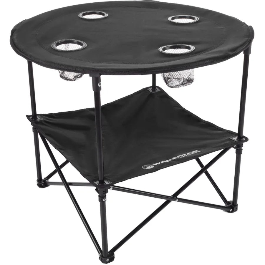 Lightweight Camping Table With 4 Cupholders And Carry Bag