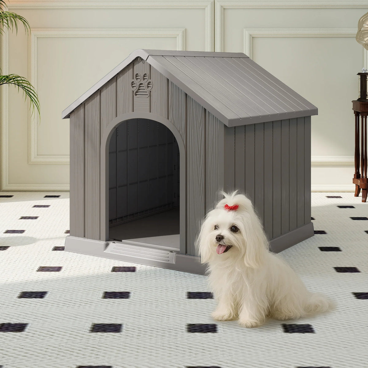Outdoor Waterproof Plastic Dog House With Ventilated Design