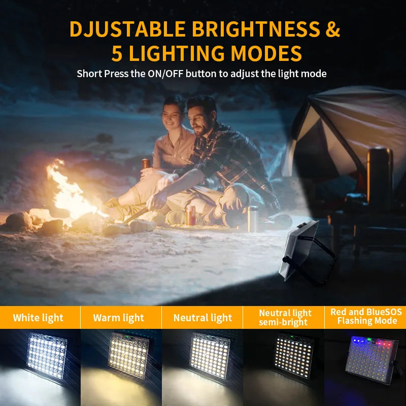 Portable Solar LED Flashlight USB Rechargeable Camping Light with Battery Indicator for Outdoor & Emergency Use