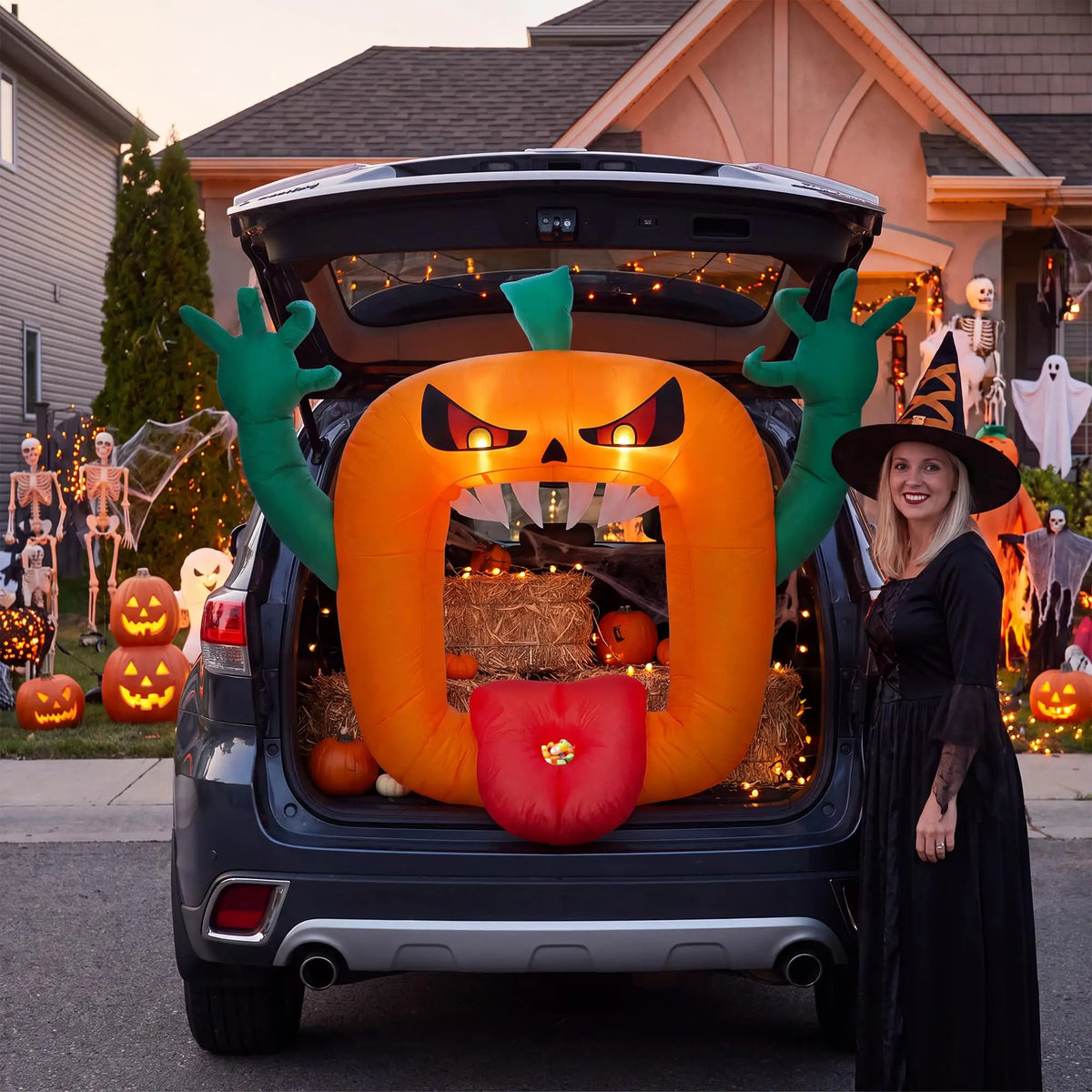 Gaomon Halloween Inflatable Pumpkin With LED Lights Outdoor Yard Decoration