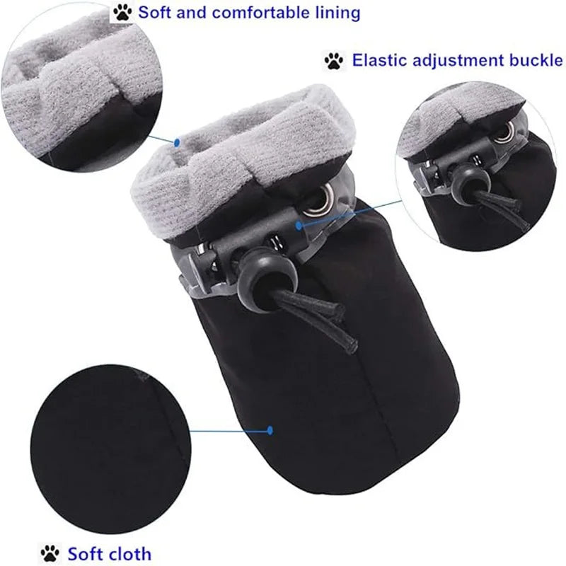 All Weather Dog Boots, Waterproof & Windproof for Outdoor Adventure, Reflective Design, Easy On/Off, Keep Paws Clean and Dry