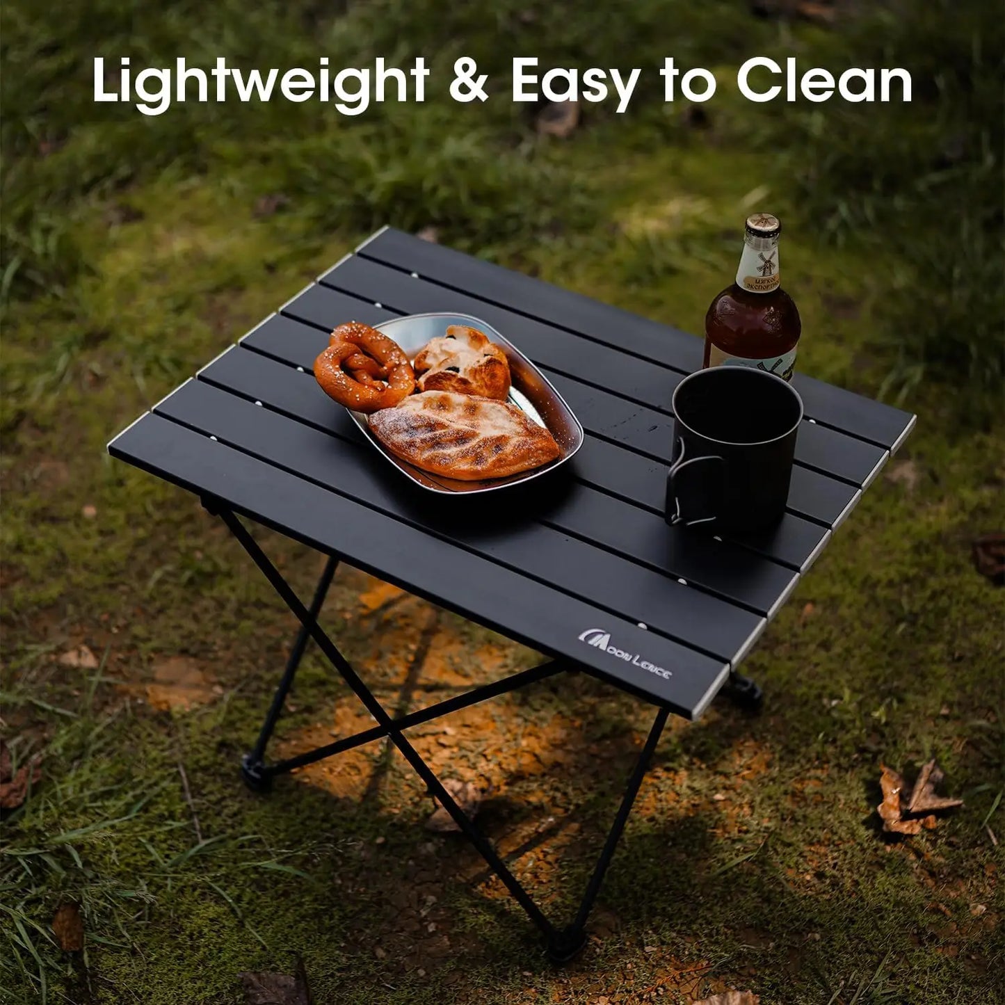 Ultralight Folding Camping Table, Compact,Portbale with Carry Bag, for Outdoor Cooking, Picnic, Camp, Boat, Travel (Black - S)