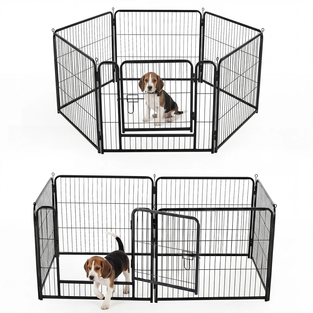 JHK Foldable Metal Dog Playpen With Secure Portable Exercise Pen