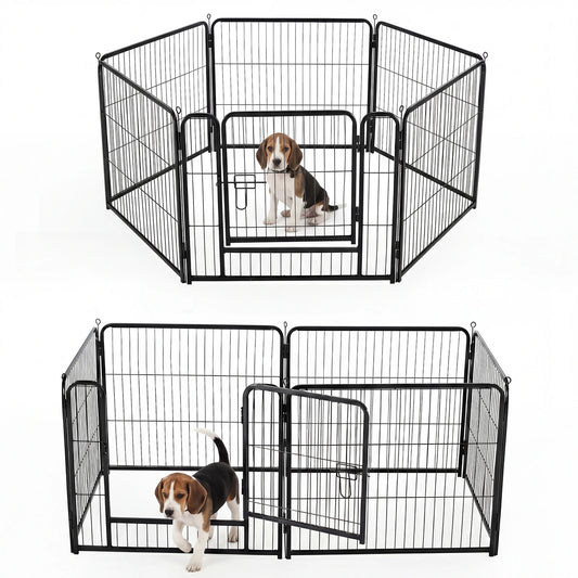 JHK Foldable Metal Dog Playpen With Secure Portable Exercise Pen
