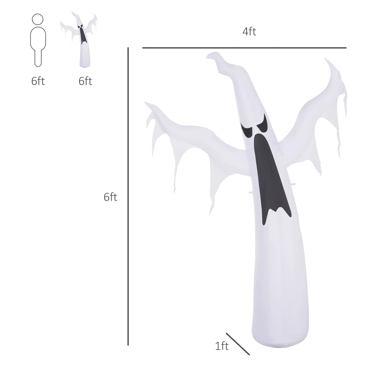 HOMCOM Inflatable Halloween Ghost Outdoor Decoration