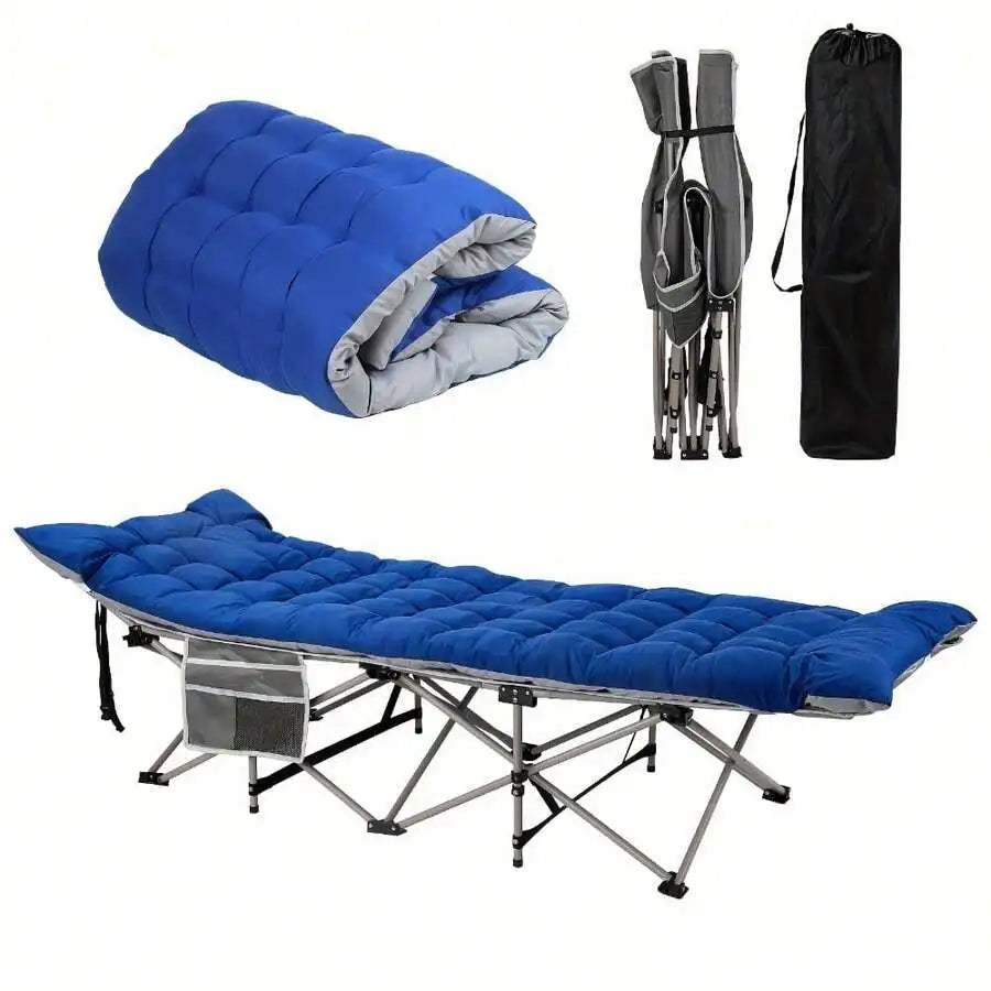 Portable Outdoor Camping Mattress, Camping Cot Pad For Folding Bed For Adults, Oxford Fabric With Storage Pocket, Great For Camp