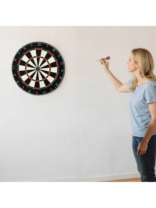 Dart Board, High-Grade Self-Healing Sisal Fiber Dartboard With Staple-Free Bullseye, Blade Wire & Rotating Number Ring, 17.7" Professional Dartboard For Home Party Game Room (Darts Not Included)
