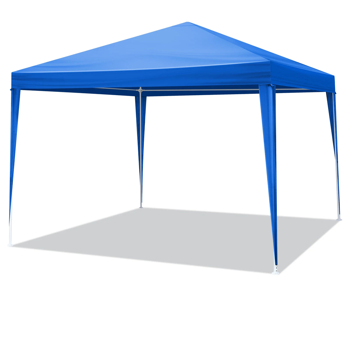 10'x10' Blue Waterproof Canopy Tent Outdoor Gazebo with 4 Removable Window Sidewalls Heavy Duty PE Patio Party Tent for Wedding BBQ Catering