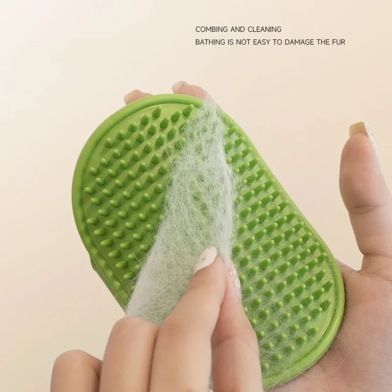 Soft Rubber Pet Bath Brush Grooming Massage Glove For Dogs
