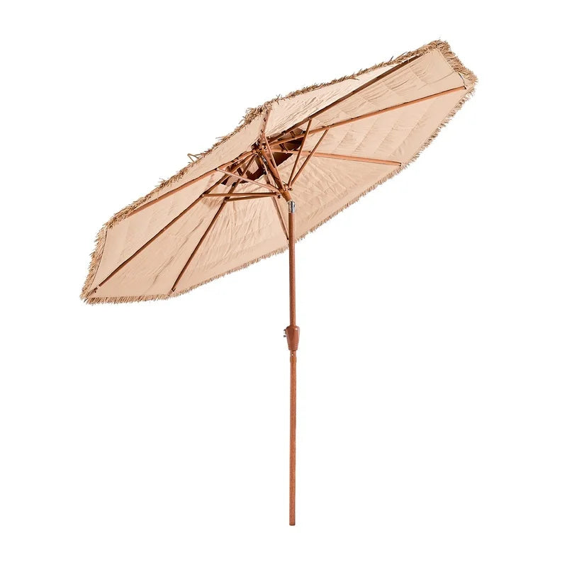 9 ft Tiki Thatched Patio Umbrella 2-Tier for Pool Beach