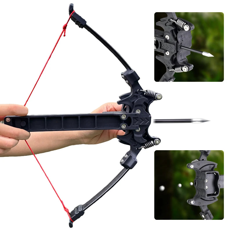 Folding Bow And Steel Ball Combo For Archery Practice