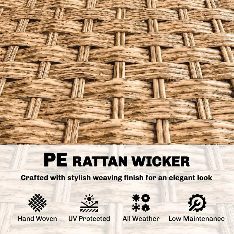 Rattan Wicker Sofa Three Seater Outdoor Patio Sofa With Cushions