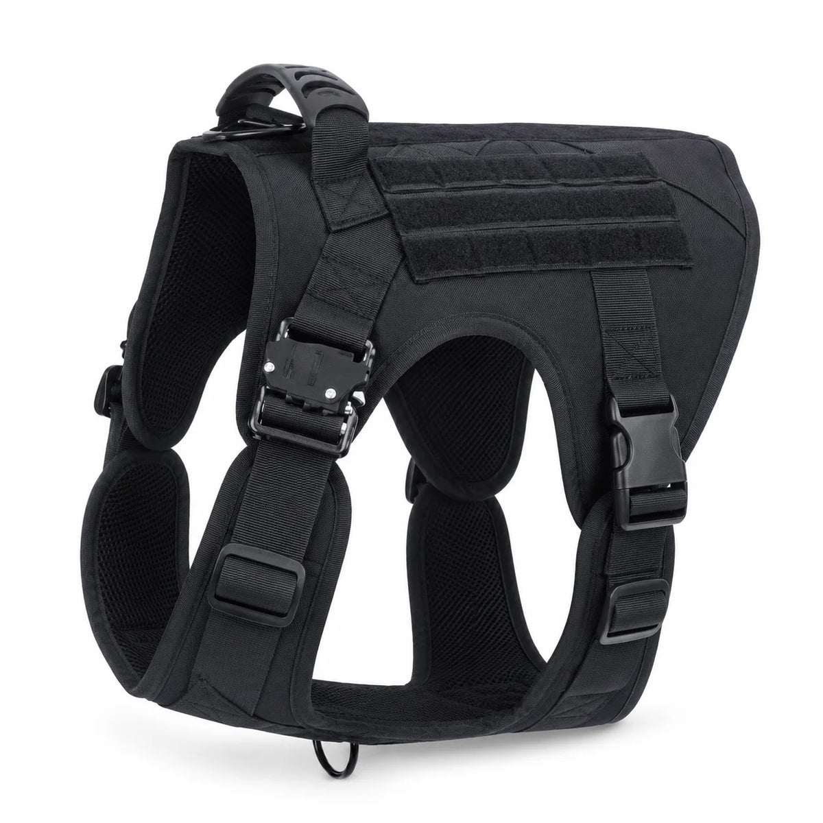 Adjustable Tactical Service Dog Harness with Breathable Padding Handle and MOLLE Panels