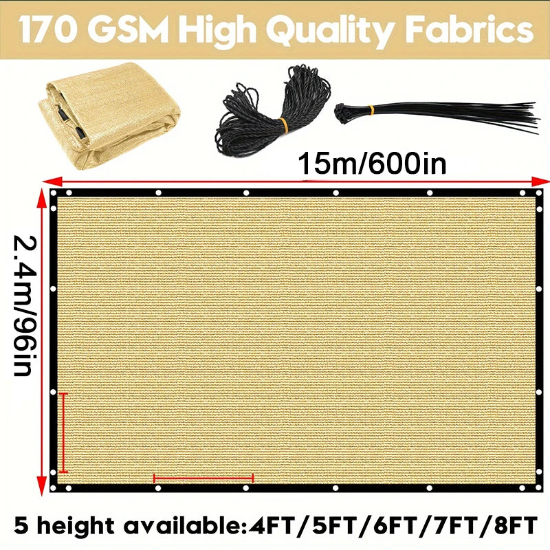 8x50ft Fence Privacy Screen Heavy Duty Windscreen Fence Mesh Fabric Shade Net Cover Garden Wall Backyard Yard Pool