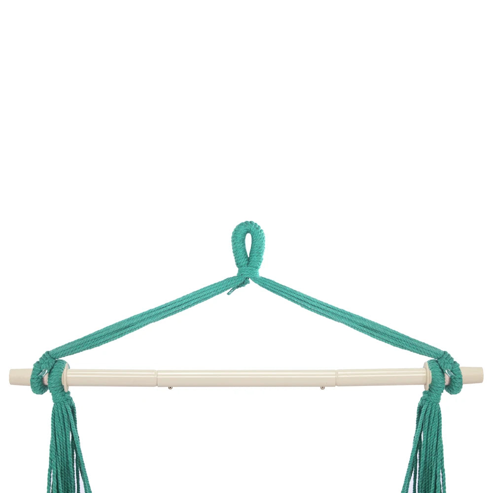 Outdoor Hanging Rope Chair With Cotton Pillows For Patio