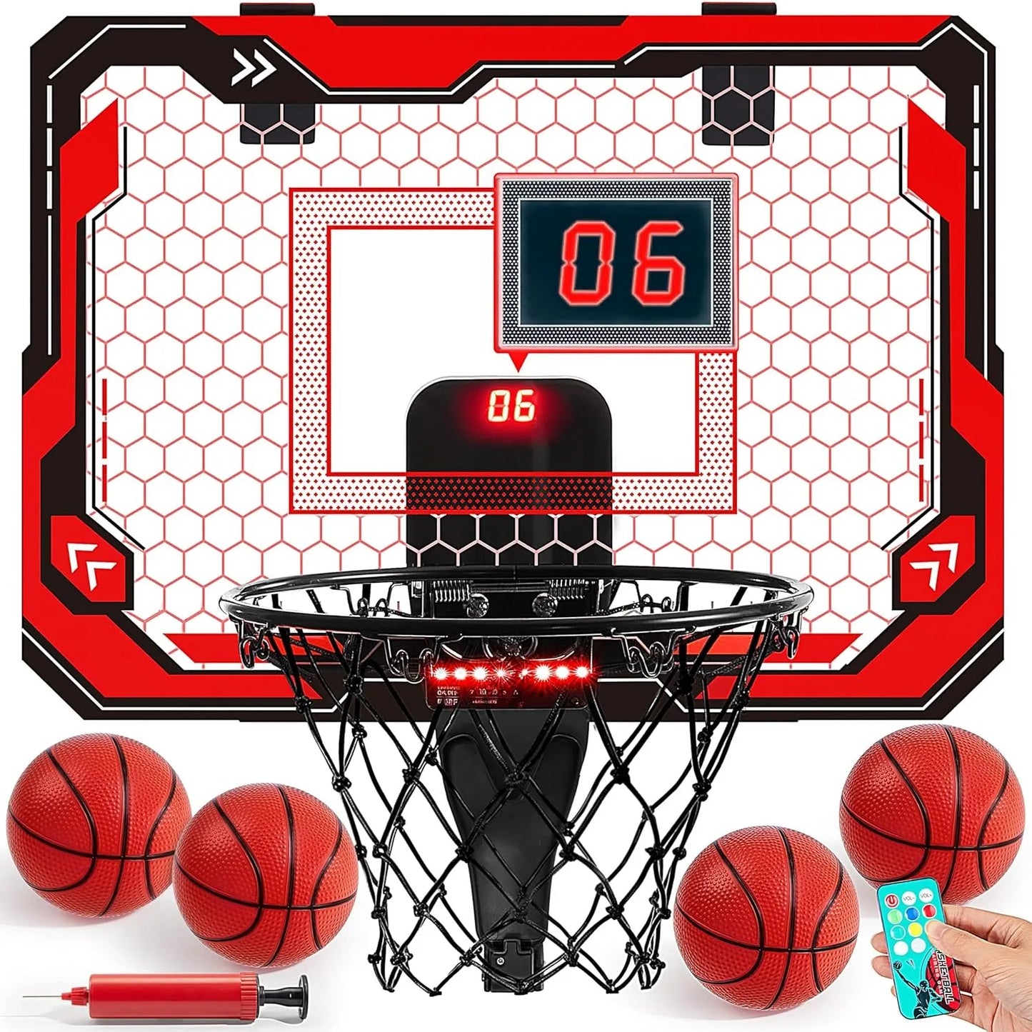 Joyfy Mini Indoor Basketball Hoop With Light Up Scoreboard