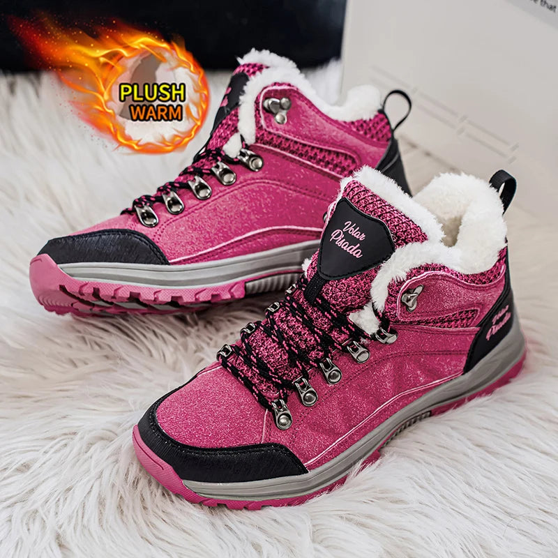 Winter Plush Fleece Lined Snow Boots For Women Non Slip