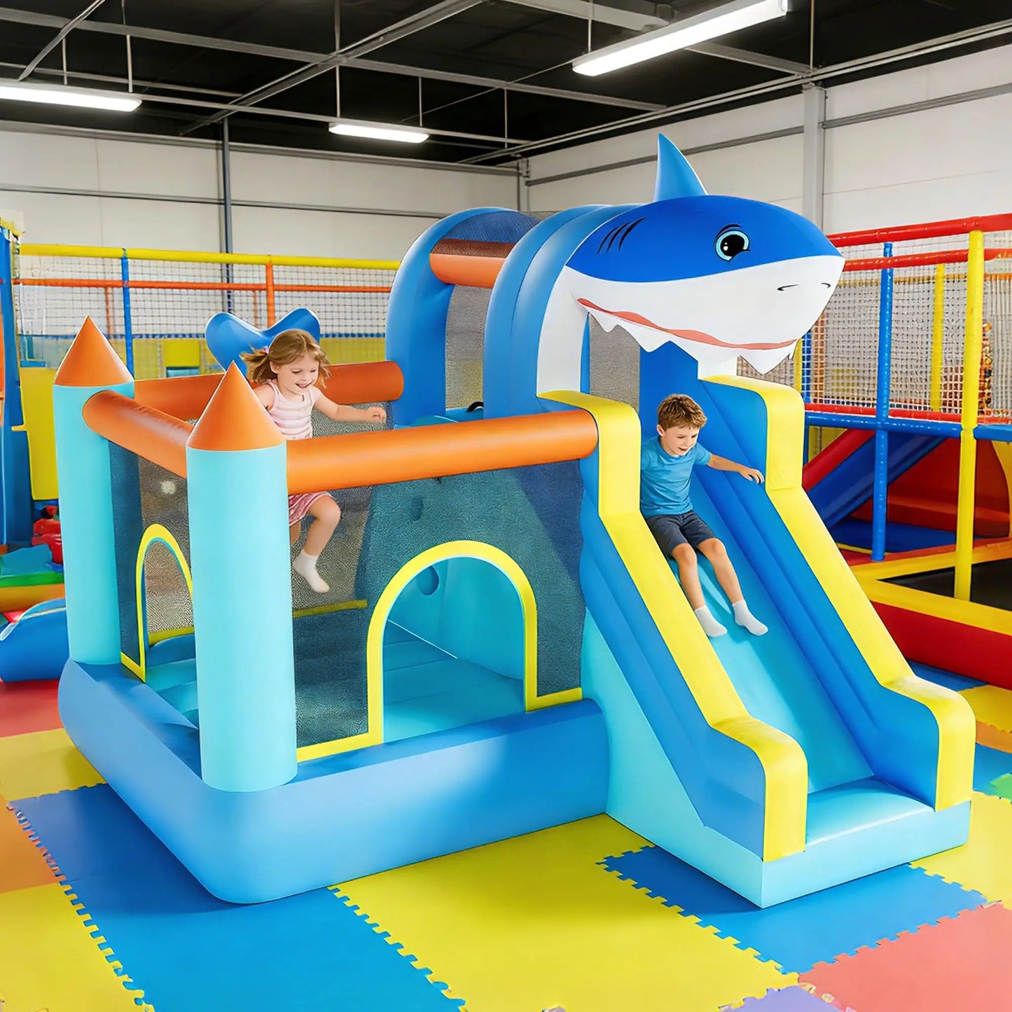 HiMISS Inflatable Bounce House With Slide And Blower