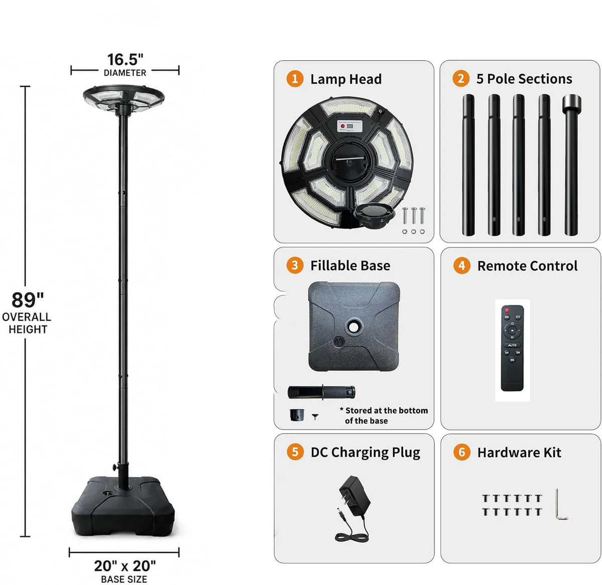 Morglad Wireless Solar Post Light With Remote And Sensor