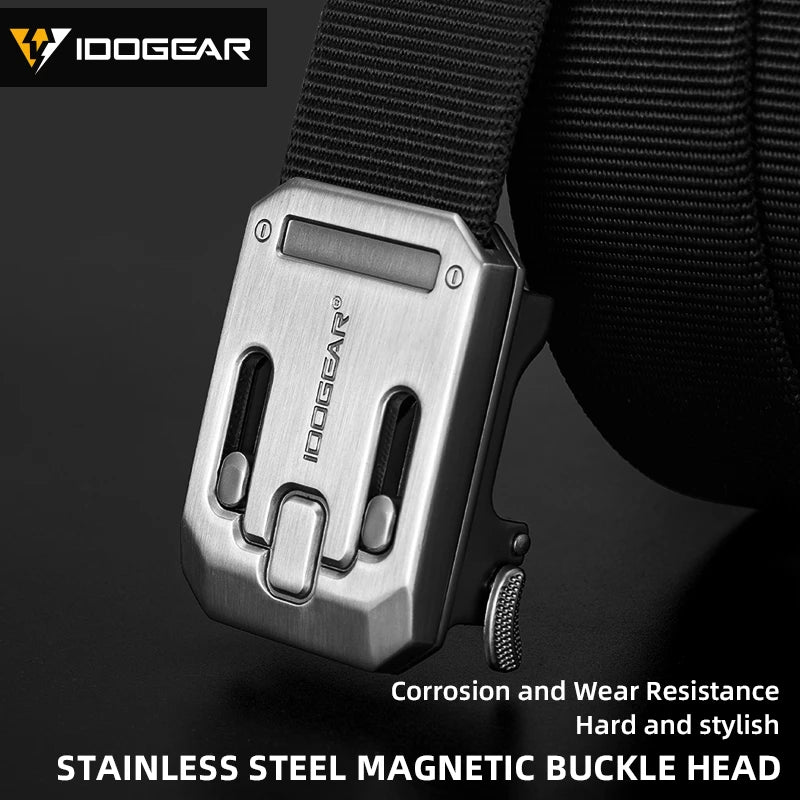 IDOGEAR 1000D Nylon Ratchet Belt No Holes Quick Release Buckle