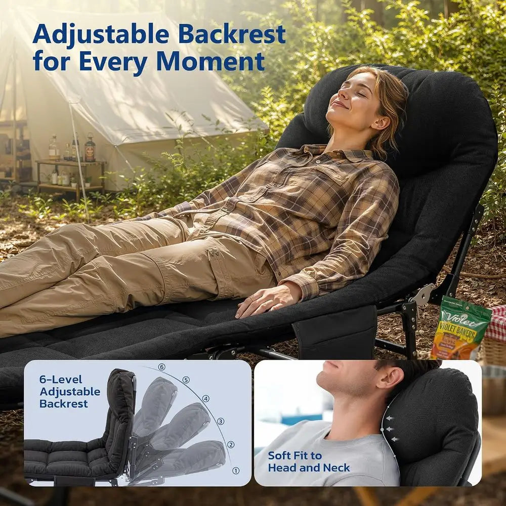 olding Camping Cot with Mattrand Pillow, No Assembly Camping Cot or Adults, 450 Lbs acity Adjustable Portable Bed with Side ket