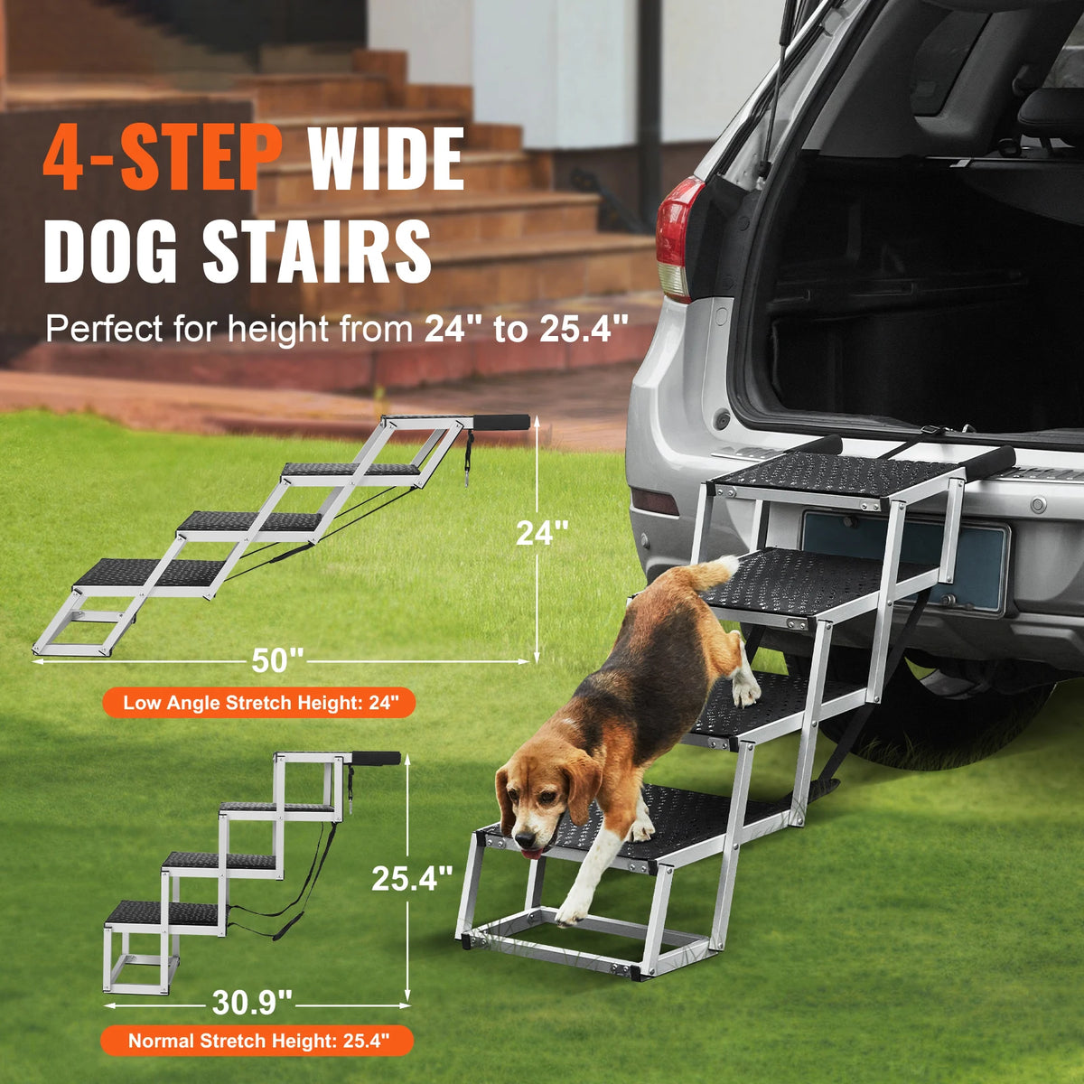 SucceBuy Portable Foldable Dog Car Steps For Truck