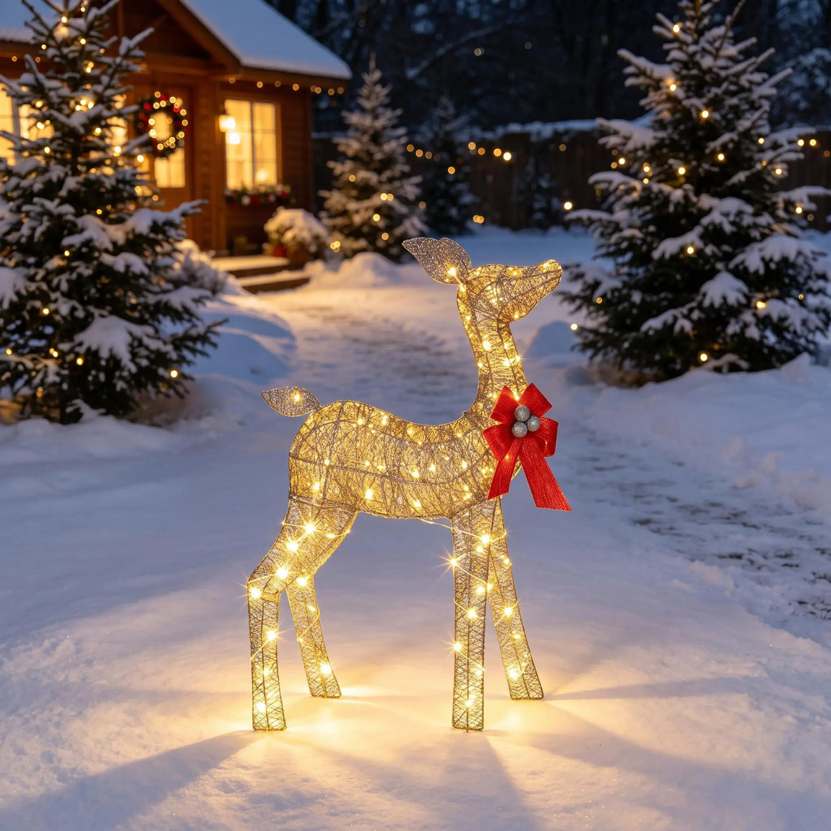 Lighted Christmas Reindeer Outdoor Garden Decor With Led Holiday Lighting