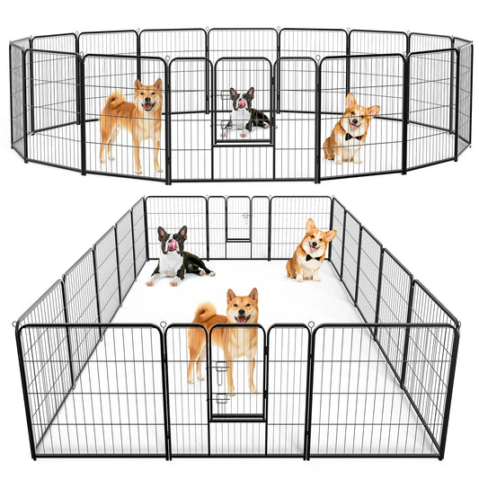 JHK 16 Panel Foldable Metal Dog Playpen For Outdoor Use