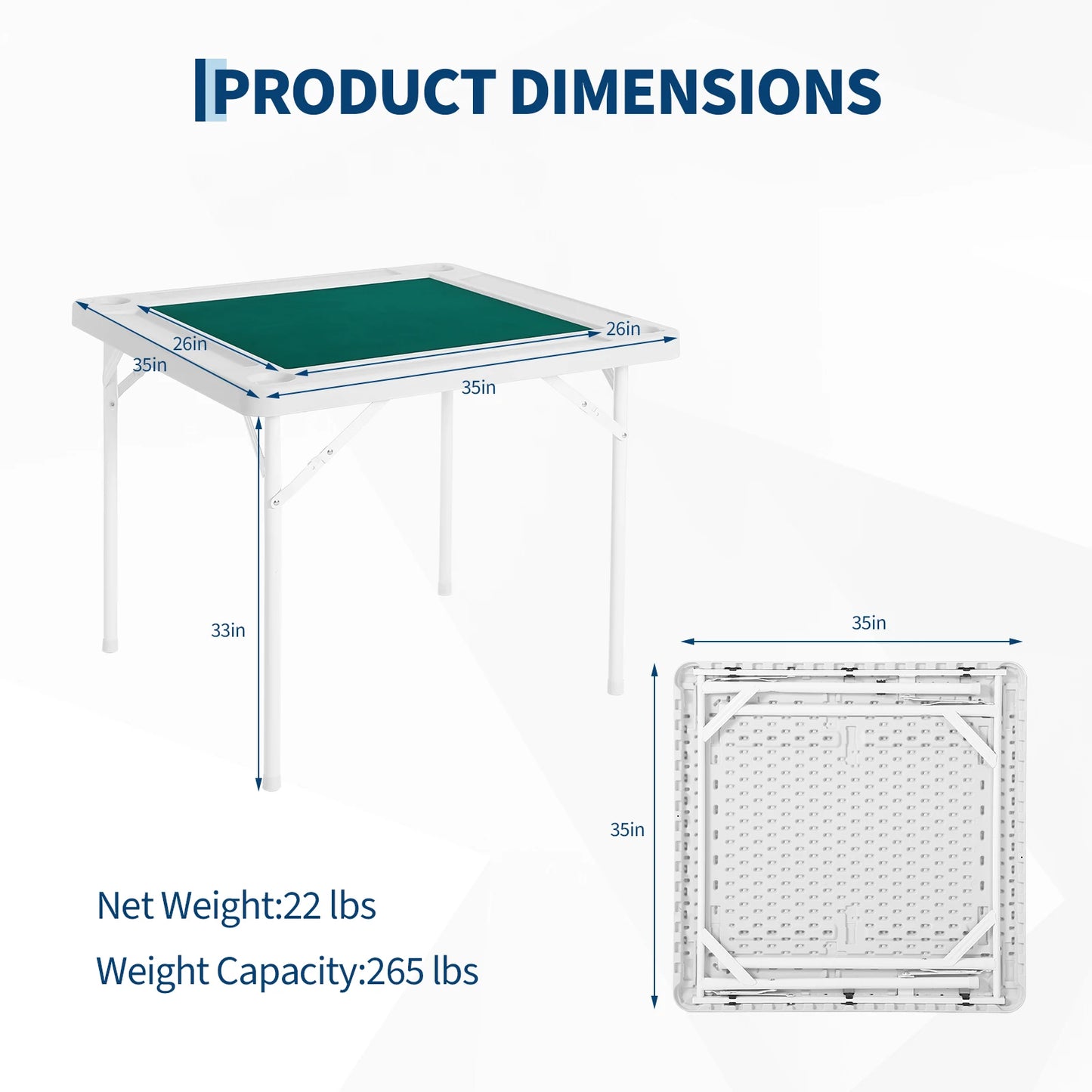 Heavy Duty Portable Folding Card Table For Outdoor Gaming