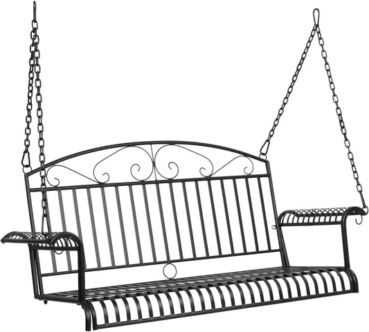 Outdoor Gardens, Yards - Metal Porch Swing, Pattern 6, 660 LBS Weight Capacity, Heavy Duty