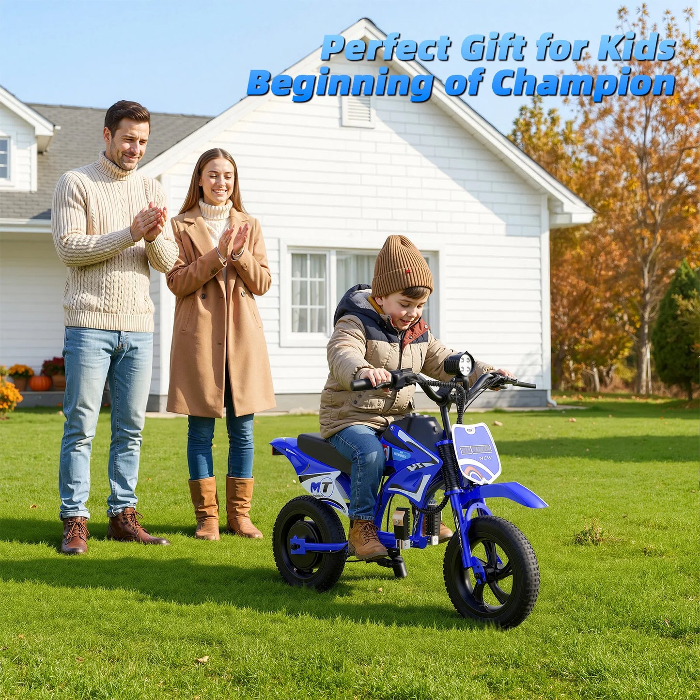 25V Electric Dirt Bike 200W Electric Motorcycle Up to 10MPH Max Speed & 7Miles Long Range 3-Speed Modes Motorcycle for Kids Ages 3-10