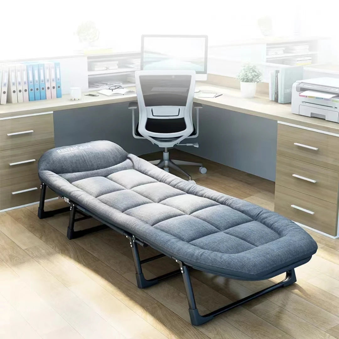 Portable Adjustable Folding Lounge Chair – Space-Saving Design with Side Pocket for Bedroom, Office, and Outdoor Camping