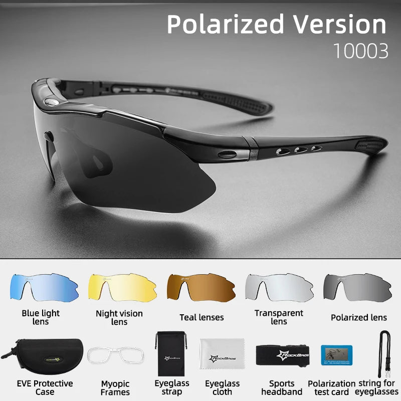ROCKBROS Cycling Glasses Bike Bicycle Glasses MTB Road Cycling Glasses UV400 Sunglasses Myopia Frame MTB Mountain Bicycle Goggles