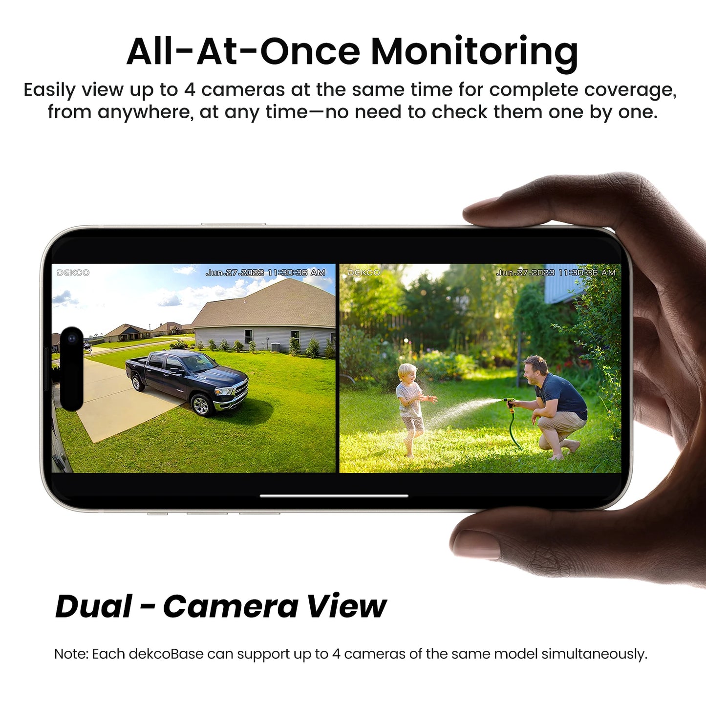 DEKCO 3MP WiFi Solar Dual Camera Kit Outdoor Night Vision