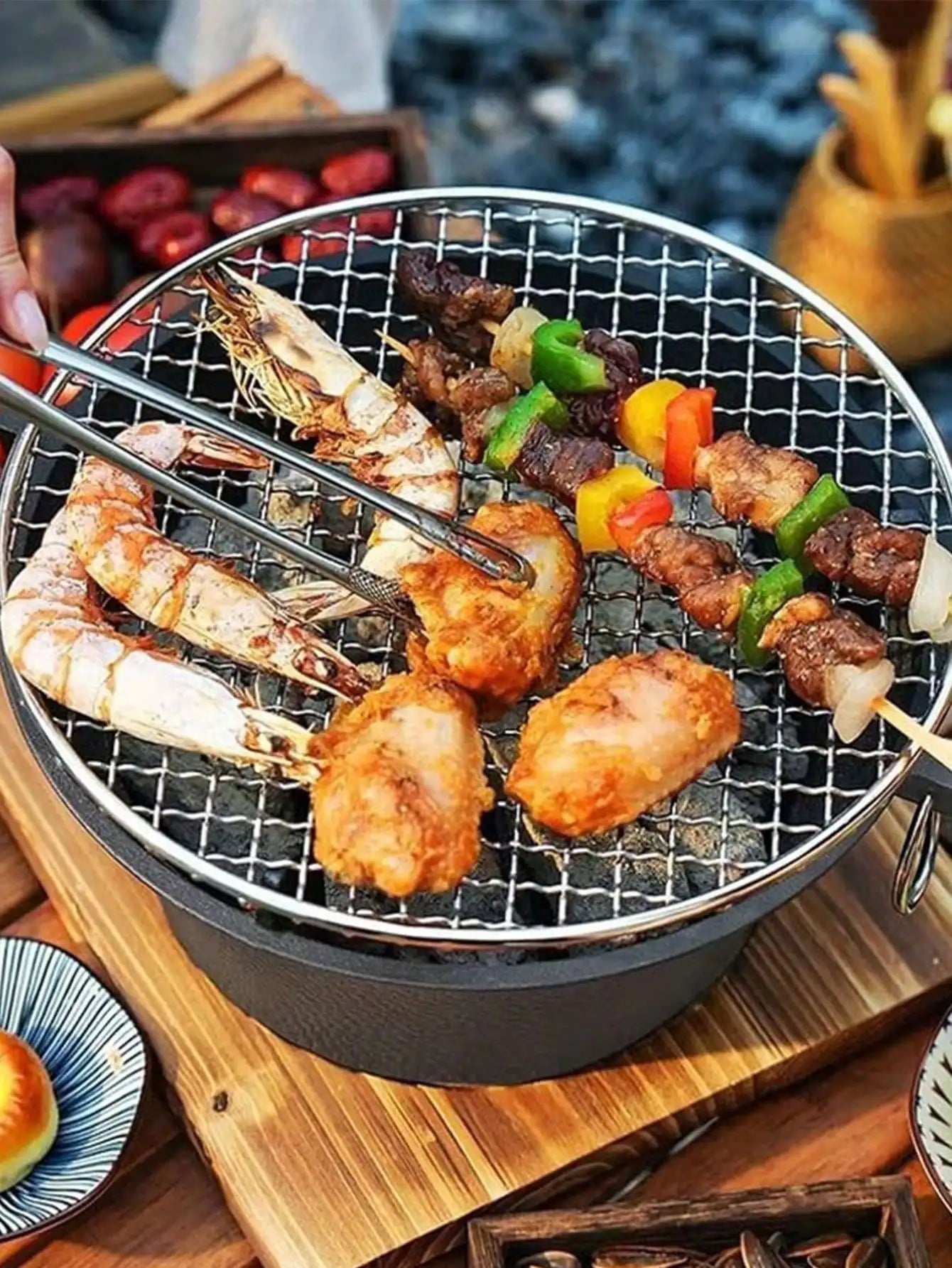 Smokeless Cast Iron Charcoal Stove For Patio Camping