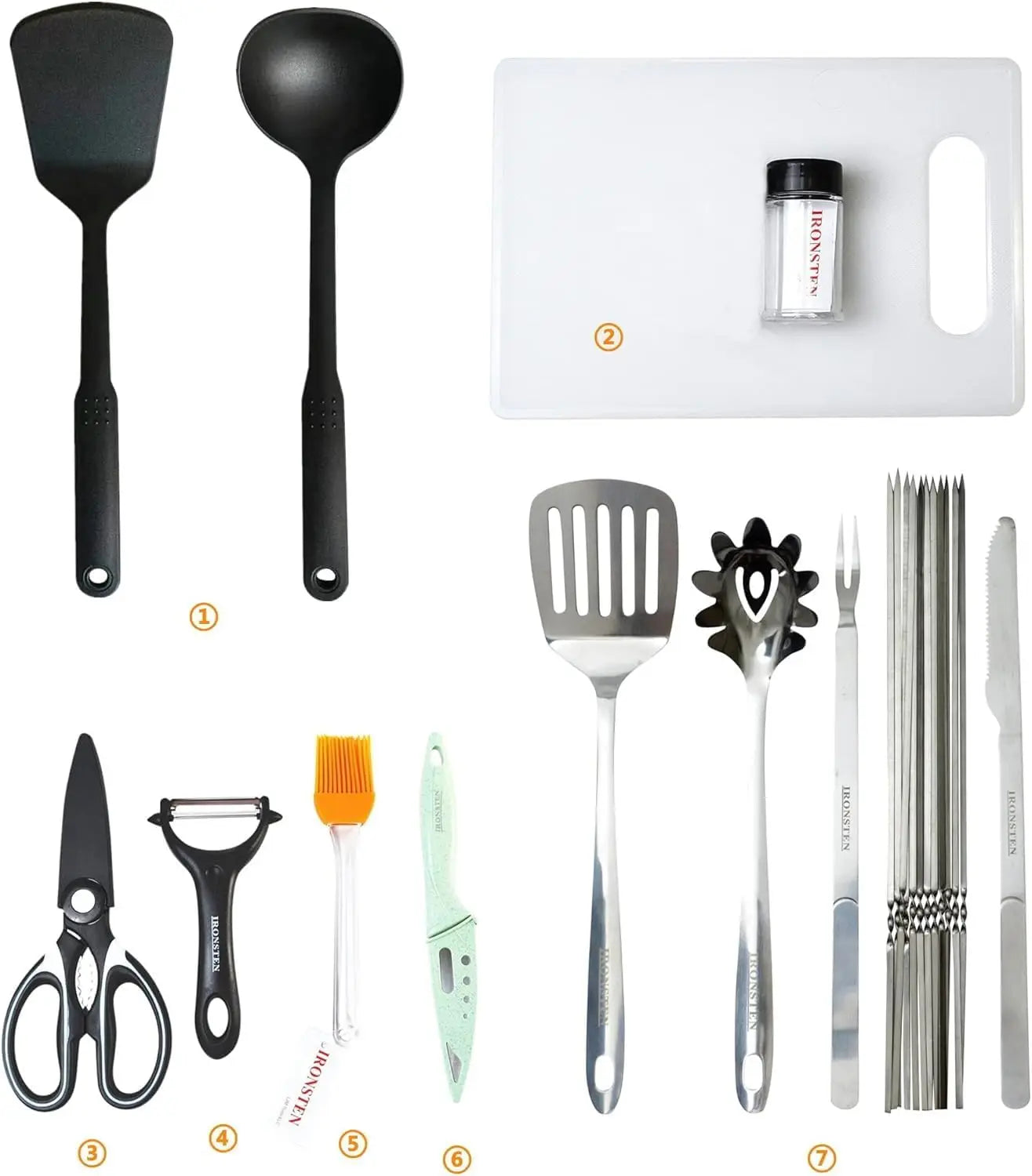 40 Pcs Camping Cooking Utensils Set, Portable Kitchen Kit with Bag for Outdoor Picnic BBQ Grill