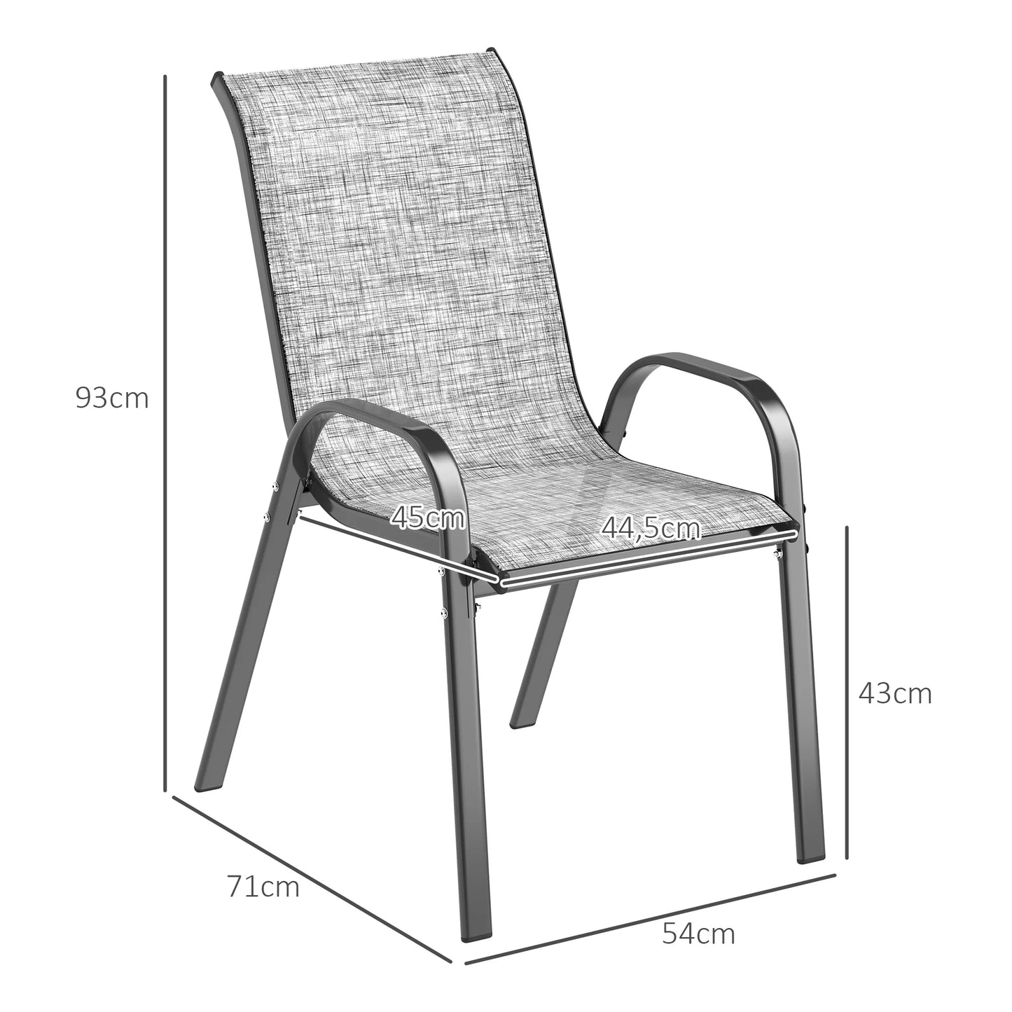 Outsunny Outdoor Stackable Patio Dining Chairs Set