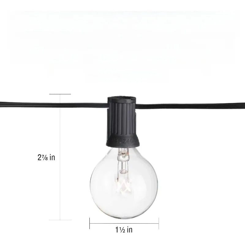 Led Globe String Lights - Outdoor Globe String Lights - 64ft String with G40 Globe Clear Bulb for Backyard Patio Christmas Decor