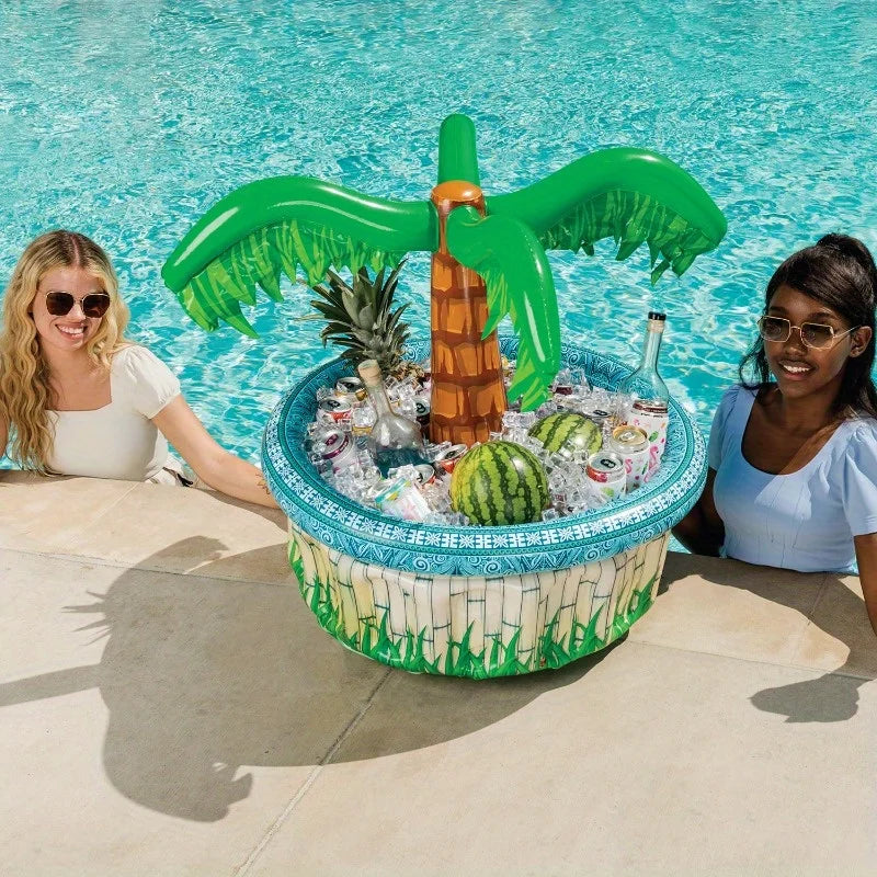 28'' Inflatable Palm Tree Cooler Luau Hawaiian Tropical Beach Themed  Blow Up Palm Trees Cooler Outdoor Party Supplies