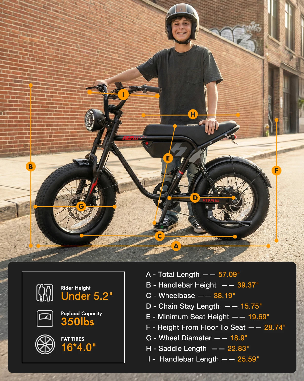 ActBest Blaze Plus Electric Bike, 16" Fat Tires Electric Mountain Bike, 1500W Peak Motor 48V 15.6Ah, 30 MPH 75Mi Range Off-Road Ebike with Full Suspension