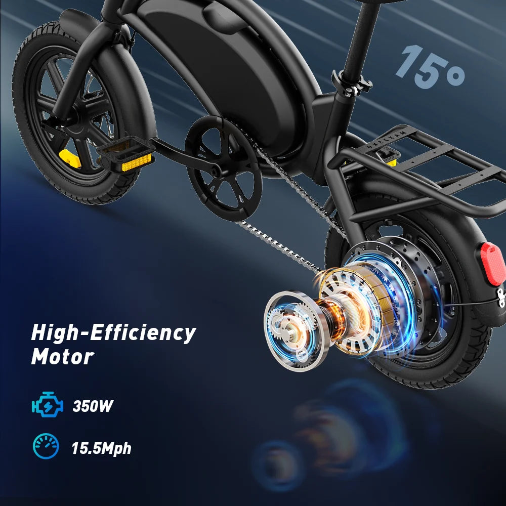 【1 Year Warranty】DYU D3F Electric Bicycle Peak 500W Motor 36V7.8AH Lithium Battery Electric Bike,20mph city E-bike UL2849