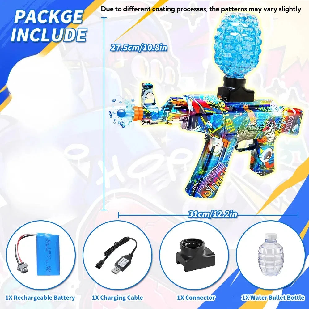 Electric Gel Ball Blaster Pistol Toy With Glasses Outdoor Play